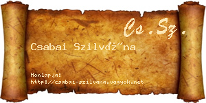 Csabai Szilvána névjegykártya